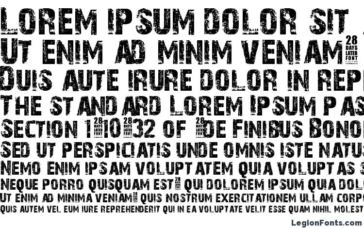 образцы шрифта 28 Days Later, образец шрифта 28 Days Later, пример написания шрифта 28 Days Later, просмотр шрифта 28 Days Later, предосмотр шрифта 28 Days Later, шрифт 28 Days Later