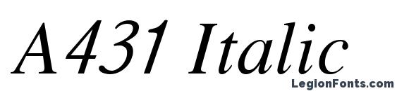 шрифт A431 Italic, бесплатный шрифт A431 Italic, предварительный просмотр шрифта A431 Italic