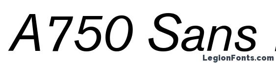 шрифт A750 Sans Italic, бесплатный шрифт A750 Sans Italic, предварительный просмотр шрифта A750 Sans Italic