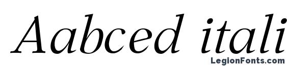 шрифт Aabced italic, бесплатный шрифт Aabced italic, предварительный просмотр шрифта Aabced italic