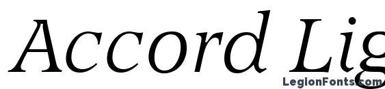 шрифт Accord Light SF Italic, бесплатный шрифт Accord Light SF Italic, предварительный просмотр шрифта Accord Light SF Italic