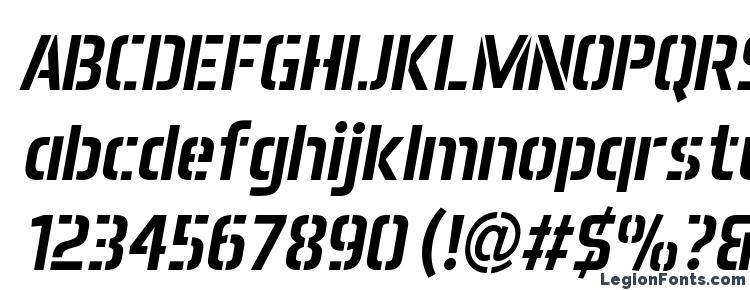 glyphs Aero Matics Stencil Italic font, сharacters Aero Matics Stencil Italic font, symbols Aero Matics Stencil Italic font, character map Aero Matics Stencil Italic font, preview Aero Matics Stencil Italic font, abc Aero Matics Stencil Italic font, Aero Matics Stencil Italic font