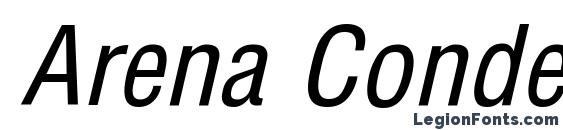 шрифт Arena Condensed Italic, бесплатный шрифт Arena Condensed Italic, предварительный просмотр шрифта Arena Condensed Italic