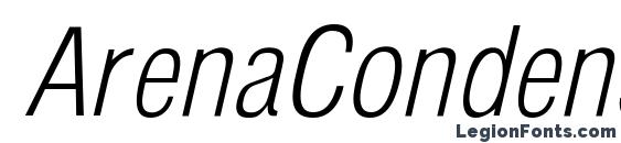 шрифт ArenaCondensedLight Italic, бесплатный шрифт ArenaCondensedLight Italic, предварительный просмотр шрифта ArenaCondensedLight Italic
