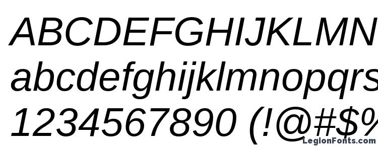 глифы шрифта Arimo Italic, символы шрифта Arimo Italic, символьная карта шрифта Arimo Italic, предварительный просмотр шрифта Arimo Italic, алфавит шрифта Arimo Italic, шрифт Arimo Italic
