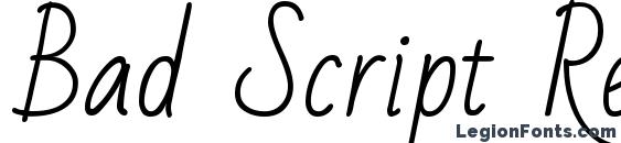 Bad Script Regular font, free Bad Script Regular font, preview Bad Script Regular font