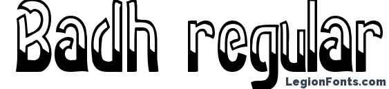 шрифт Badh regular ttstd, бесплатный шрифт Badh regular ttstd, предварительный просмотр шрифта Badh regular ttstd