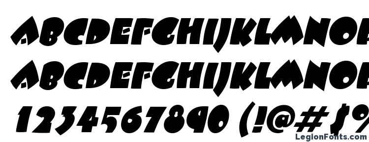 глифы шрифта Beetlejuice Italic, символы шрифта Beetlejuice Italic, символьная карта шрифта Beetlejuice Italic, предварительный просмотр шрифта Beetlejuice Italic, алфавит шрифта Beetlejuice Italic, шрифт Beetlejuice Italic
