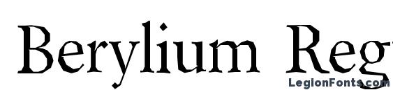 шрифт Berylium Regular, бесплатный шрифт Berylium Regular, предварительный просмотр шрифта Berylium Regular