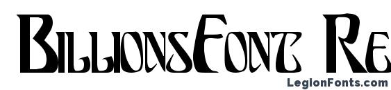 BillionsFont Regular ttcon Font, Cool Fonts