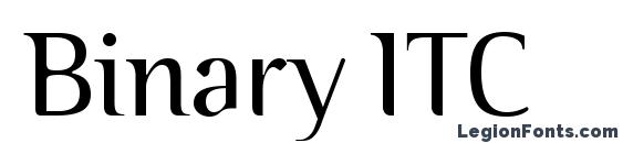 Binary ITC font, free Binary ITC font, preview Binary ITC font