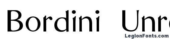 Шрифт Bordini (Unregistered)