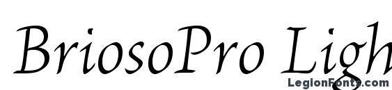 шрифт BriosoPro LightIt, бесплатный шрифт BriosoPro LightIt, предварительный просмотр шрифта BriosoPro LightIt