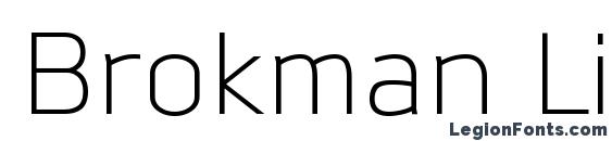 Brokman Light font, free Brokman Light font, preview Brokman Light font