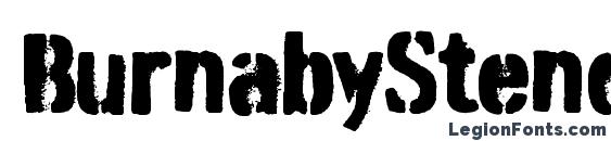 шрифт BurnabyStencil Regular, бесплатный шрифт BurnabyStencil Regular, предварительный просмотр шрифта BurnabyStencil Regular
