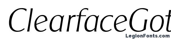 ClearfaceGothicLH Italic Font