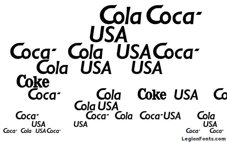 образцы шрифта CocaCola, образец шрифта CocaCola, пример написания шрифта CocaCola, просмотр шрифта CocaCola, предосмотр шрифта CocaCola, шрифт CocaCola