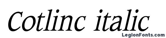 Cotlinc italic font, free Cotlinc italic font, preview Cotlinc italic font