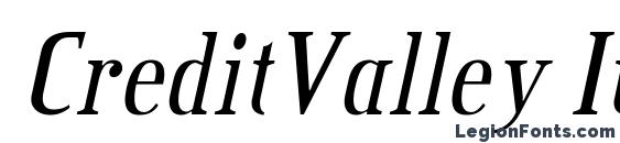 шрифт CreditValley Italic, бесплатный шрифт CreditValley Italic, предварительный просмотр шрифта CreditValley Italic