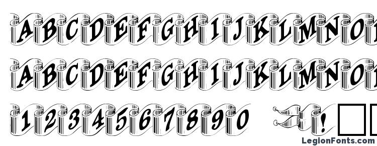 глифы шрифта DavysRibbons, символы шрифта DavysRibbons, символьная карта шрифта DavysRibbons, предварительный просмотр шрифта DavysRibbons, алфавит шрифта DavysRibbons, шрифт DavysRibbons