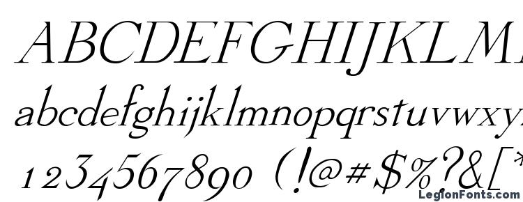 глифы шрифта Dickens Italic, символы шрифта Dickens Italic, символьная карта шрифта Dickens Italic, предварительный просмотр шрифта Dickens Italic, алфавит шрифта Dickens Italic, шрифт Dickens Italic