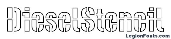 шрифт DieselStencil Outline, бесплатный шрифт DieselStencil Outline, предварительный просмотр шрифта DieselStencil Outline