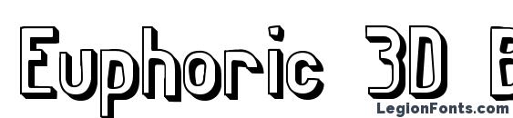 шрифт Euphoric 3D BRK, бесплатный шрифт Euphoric 3D BRK, предварительный просмотр шрифта Euphoric 3D BRK