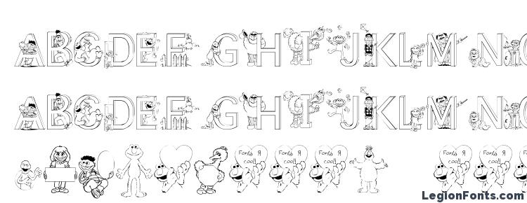 sesame street font with characters