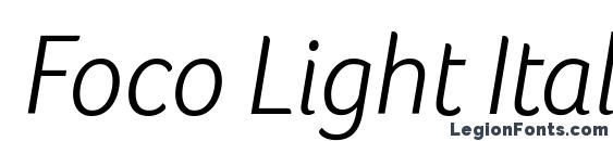 шрифт Foco Light Italic, бесплатный шрифт Foco Light Italic, предварительный просмотр шрифта Foco Light Italic