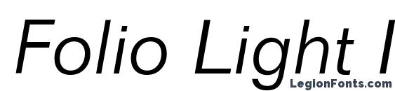 Folio Light Italic BT Font
