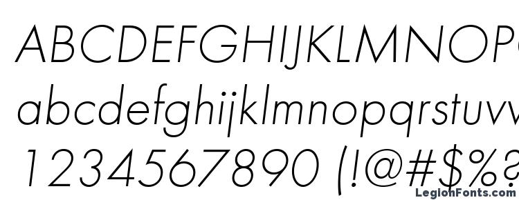 глифы шрифта Futuralightc italic, символы шрифта Futuralightc italic, символьная карта шрифта Futuralightc italic, предварительный просмотр шрифта Futuralightc italic, алфавит шрифта Futuralightc italic, шрифт Futuralightc italic