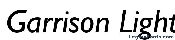 Garrison Light Sans BOLDITALIC Font