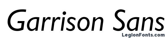 шрифт Garrison Sans ITALIC, бесплатный шрифт Garrison Sans ITALIC, предварительный просмотр шрифта Garrison Sans ITALIC