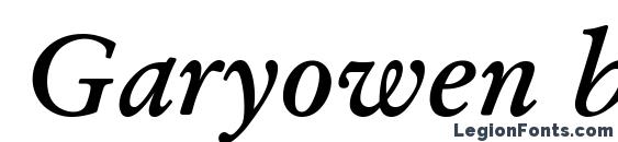 Garyowen bolditalic Font, Serif Fonts