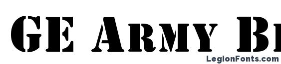 GE Army Block Caps font, free GE Army Block Caps font, preview GE Army Block Caps font