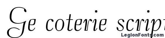 шрифт Ge coterie script normal, бесплатный шрифт Ge coterie script normal, предварительный просмотр шрифта Ge coterie script normal