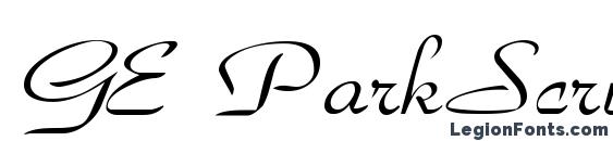 GE ParkScript font, free GE ParkScript font, preview GE ParkScript font