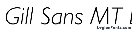 Gill Sans MT Light Italic Font