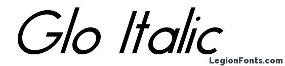 шрифт Glo Italic, бесплатный шрифт Glo Italic, предварительный просмотр шрифта Glo Italic