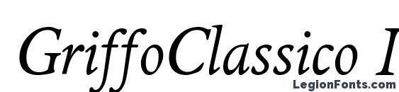 шрифт GriffoClassico Italic, бесплатный шрифт GriffoClassico Italic, предварительный просмотр шрифта GriffoClassico Italic