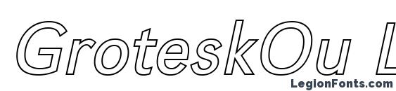 шрифт GroteskOu Light Italic, бесплатный шрифт GroteskOu Light Italic, предварительный просмотр шрифта GroteskOu Light Italic