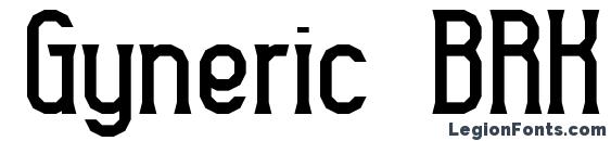 Gyneric BRK font, free Gyneric BRK font, preview Gyneric BRK font