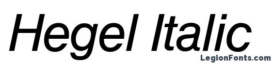 Hegel Italic Font