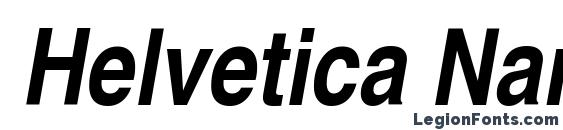Helvetica Narrow Полужирный Oblique Font