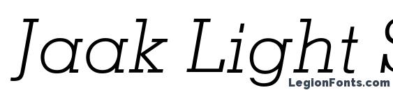 Jaak Light SSi Light Italic font, free Jaak Light SSi Light Italic font, preview Jaak Light SSi Light Italic font