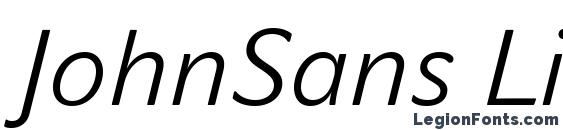 шрифт JohnSans Lite Pro Italic, бесплатный шрифт JohnSans Lite Pro Italic, предварительный просмотр шрифта JohnSans Lite Pro Italic
