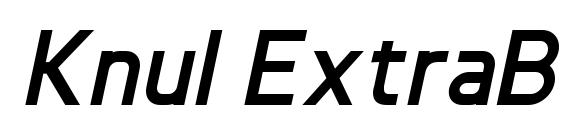 шрифт Knul ExtraBoldItalic, бесплатный шрифт Knul ExtraBoldItalic, предварительный просмотр шрифта Knul ExtraBoldItalic