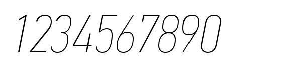 PFDinTextCondPro XThinItalic Font, Number Fonts