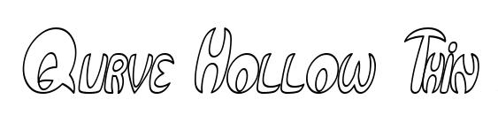 Шрифт Qurve Hollow Thin Italic