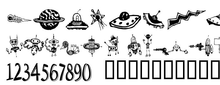 glyphs Space Woozies Extras font, сharacters Space Woozies Extras font, symbols Space Woozies Extras font, character map Space Woozies Extras font, preview Space Woozies Extras font, abc Space Woozies Extras font, Space Woozies Extras font